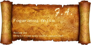 Fogarassy Anita névjegykártya